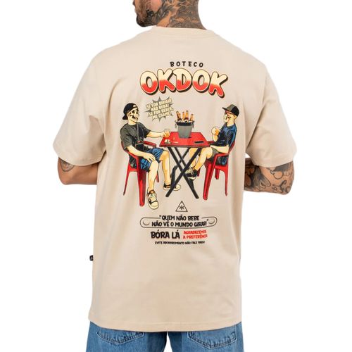 Camiseta Masculina Okdok Oversized Boteco BEGE-1250211- -1-